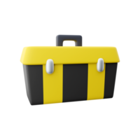 3D rendering Illustration of a plastic toolbox on a white background. 3D rendering plastic toolbox, icon. png