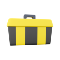 3D rendering Illustration of a plastic toolbox on a white background. 3D rendering plastic toolbox, icon. png