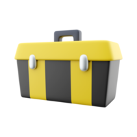 3D rendering Illustration of a plastic toolbox on a white background. 3D rendering plastic toolbox, icon. png