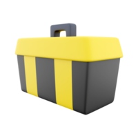 3D rendering Illustration of a plastic toolbox on a white background. 3D rendering plastic toolbox, icon. png