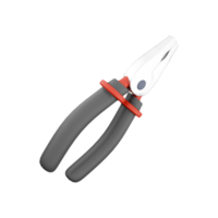 3D rendering of pliers with plastic handles on a white background. 3d rendering icon. png