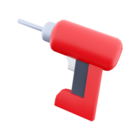 3D rendering of a rechargeable and cordless drill on a white background. 3D rendering, drill icon. png