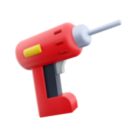 3D rendering of a rechargeable and cordless drill on a white background. 3D rendering, drill icon. png