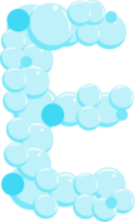 alfabeto de jabón burbujas agua jabonaduras letra F. dibujos animados fuente png