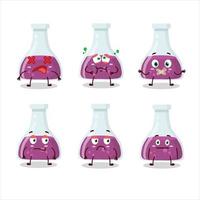 Purple potion cartoon character with nope expression vector