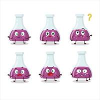 Cartoon character of purple potion with what expression vector