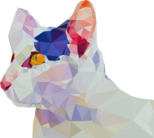 Low poly geometric of cat png