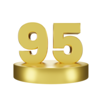 número 95 em a dourado pódio png