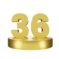 nombre 36 sur le d'or podium png