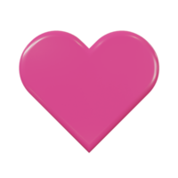 Glossy love shape. 3d render png