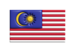 malaysia flagga. 3d framställa png