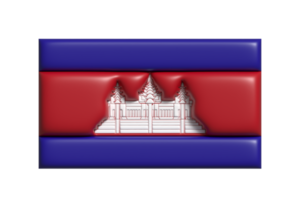 Cambodia flag. 3d render png