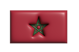 marocco bandiera. 3d rendere png