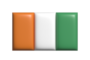 Ivory coast flag. 3d render png