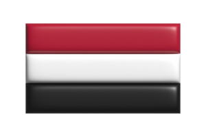 Yemen flag. 3d render png