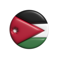 Jordânia circular bandeira forma. 3d render png