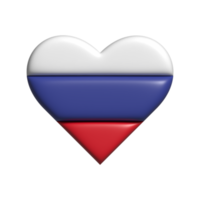 Rusia corazón bandera forma. 3d hacer png