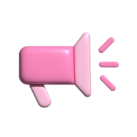 luidspreker icoon roze. 3d geven png