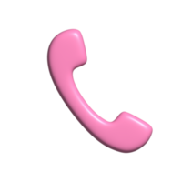 telefoon icoon roze. 3d geven png