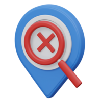 location not found 3d render icon illustration with transparent background, empty state png