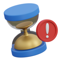 expired time warning 3d render icon illustration with transparent background, empty state png