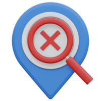 location not found 3d render icon illustration with transparent background, empty state png