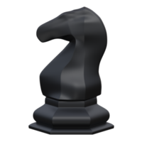 knight 3d render icon illustration with transparent background, chess game png