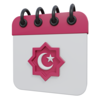 Ramadã calendário 3d render ícone ilustração com transparente fundo, Ramadã png
