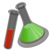 químico matraz 3d hacer icono ilustración con transparente fondo, salud y médico png