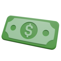 dollar note 3d render icon illustration with transparent background, money png