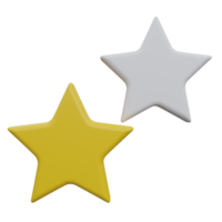 rating stars 3d render icon illustration with transparent background png