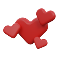 hearts 3d render icon illustration with transparent background png