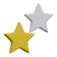 rating stars 3d render icon illustration with transparent background png