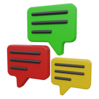 comments 3d render icon illustration with transparent background png