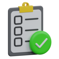 survey form 3d render icon illustration with transparent background png