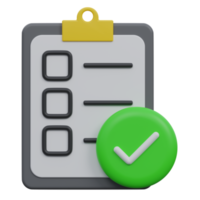 survey form 3d render icon illustration with transparent background png