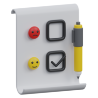 feedback form 3d render icon illustration with transparent background png