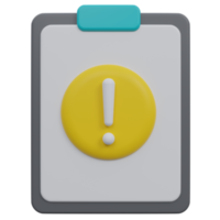 varning papper 3d framställa ikon illustration med transparent bakgrund png