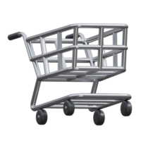 shopping cart 3d rendering icon illustration, png transparent background, shopping and retail