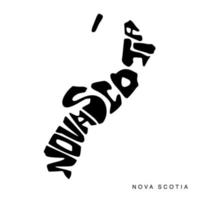 Nova Scotia state map typography art. Nova Scotia map lettering. vector