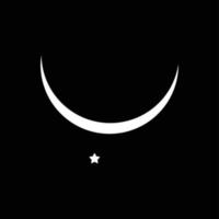 Half moon with planet venus star icon. Shukratara and moon. vector