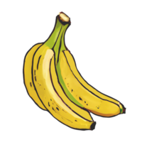 vattenfärg banan frukt png