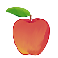 aquarela maçã vermelha png