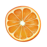 laranja fatia 3d render png
