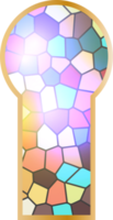 Arabic stained glass window. Islamic architecture element png