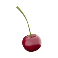 3d rendering ripe and sweet cherry icon. 3d render fresh berry icon. Sweet cherry. png