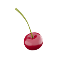 3d rendering ripe and sweet cherry icon. 3d render fresh berry icon. Sweet cherry. png