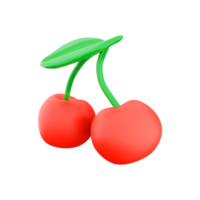 3d rendering sour cherry icon. 3d render ripe berry icon. Sour cherry. png