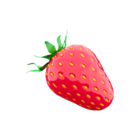 3d rendering delicious strawberry icon. 3d render tasty berry icon. Strawberry. png