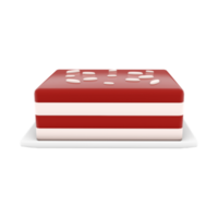 3d rendering cheesecake with coconut icon. 3d render milk sweet dessert icon. Cheesecake with coconut. png